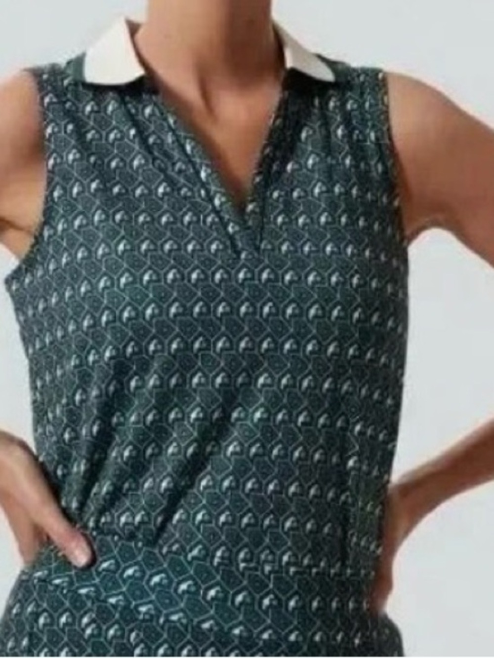 Tnuck Sport Carraway Fairway Sleeveless Caroline Polo Top XS